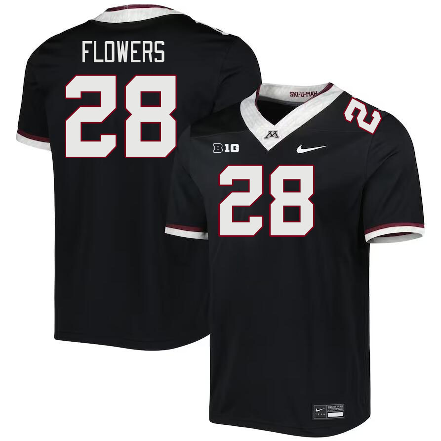 Men #28 Chris Flowers Minnesota Golden Gophers College Football Jerseys Stitched-Black